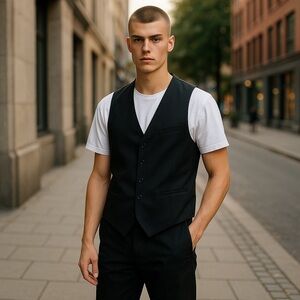 Cartier Men’s Vest Uniform Dark Navy Size 48 EUR/38 US Wool Super 110’s New